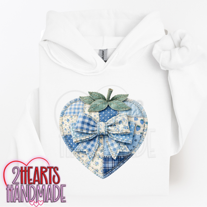 Faux Patchwork Strawberry Blue