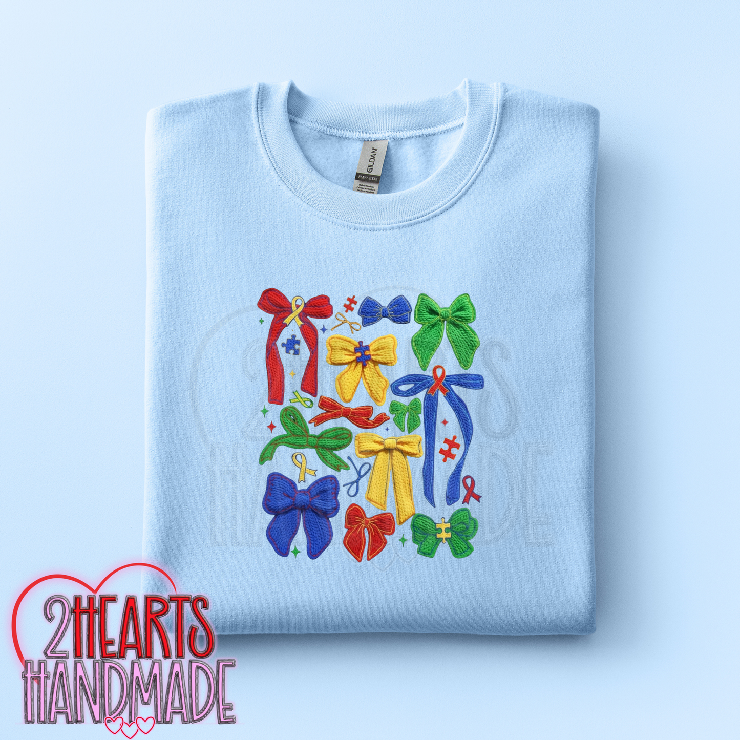 Faux Yarn Autism Bows