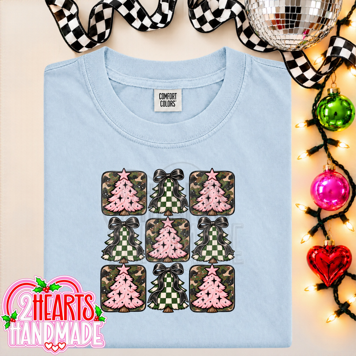 Pink, Camo and Checkered Trees