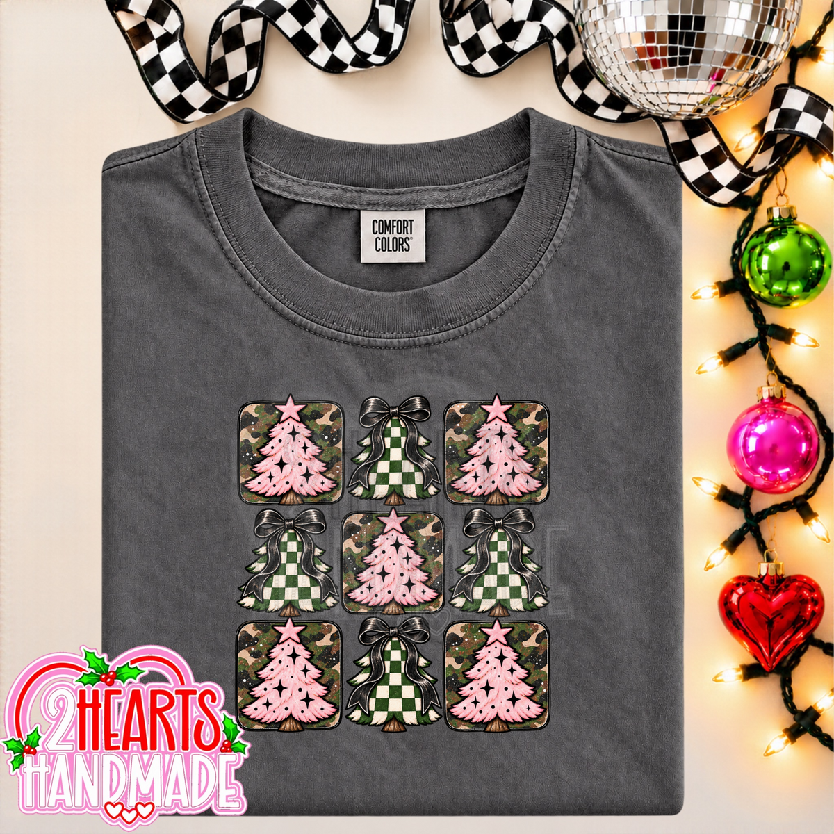 Pink, Camo and Checkered Trees