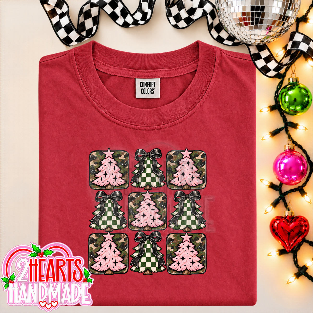 Pink, Camo and Checkered Trees
