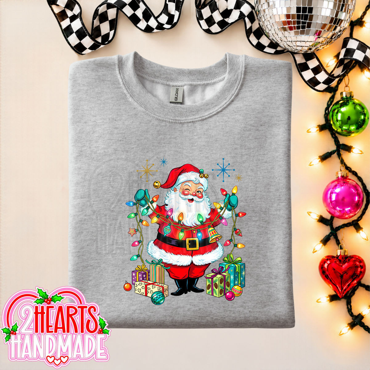 Vintage Santa with Lights