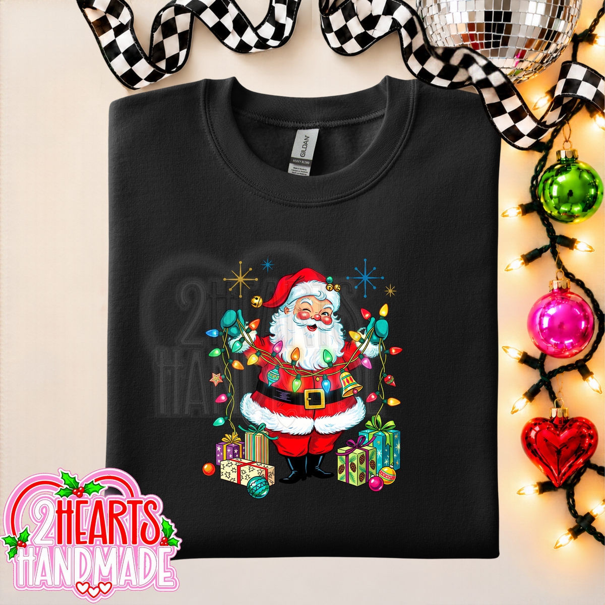 Vintage Santa with Lights
