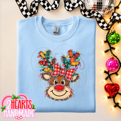 Faux Patchwork Reindeer With Lights