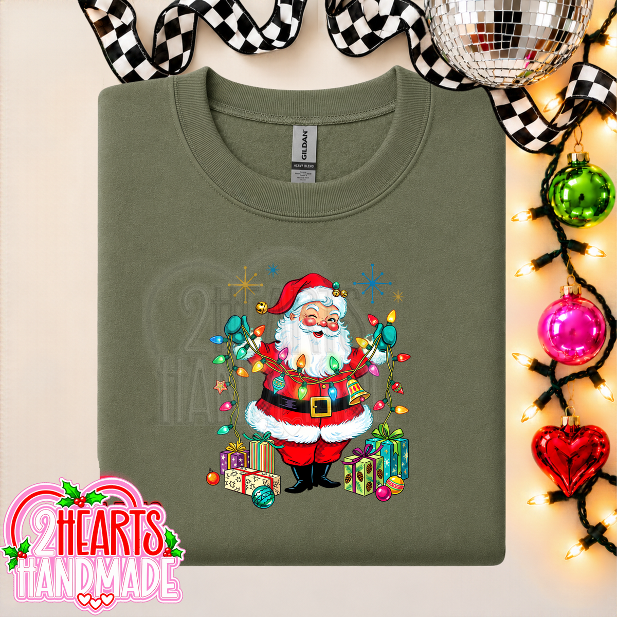 Vintage Santa with Lights