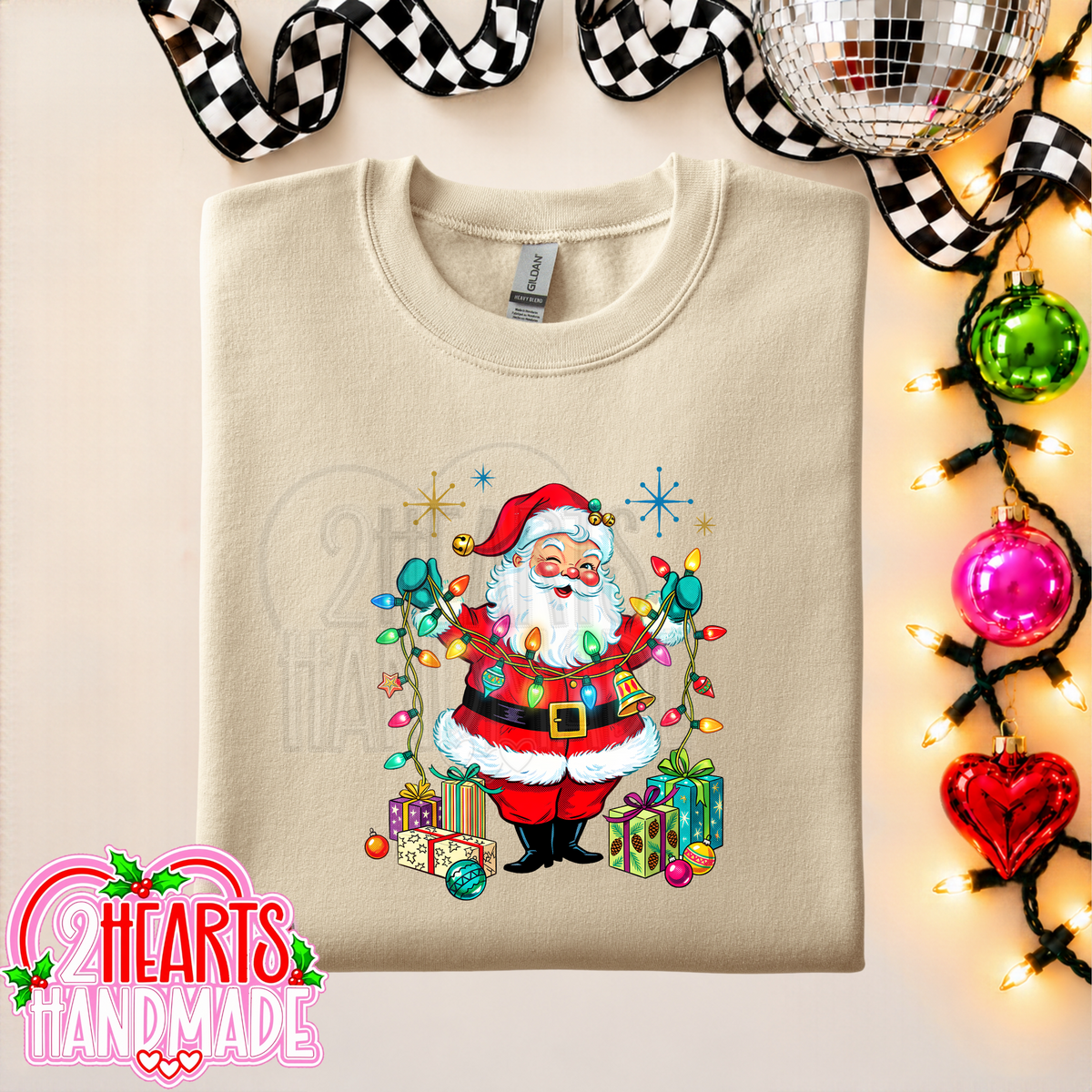 Vintage Santa with Lights