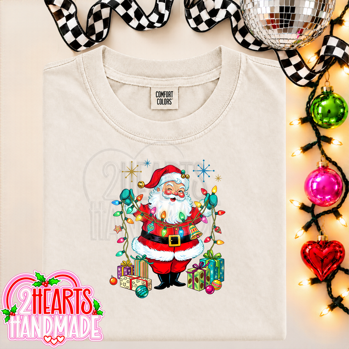 Vintage Santa with Lights